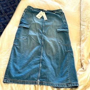 Zara Denim TRF Cargo Skirt Maxi